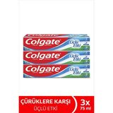 Colgate Üçlü Etki 75 ml Diş Macunu X3 Ferah Nefes İçin Güçlü Dişler ve Beyaz Dişler Sağlar - 3'lü