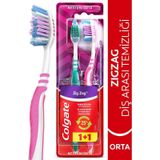 Colgate Zigzag 1+1 Medium Mavi Mor Diş Fırçası