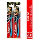 Colgate ZigZag Charcoal Diş Arası Temizliği Orta Diş Fırçası, 2 Adet