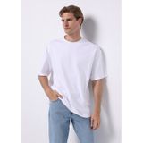 Colin's Colins Oversize Fit Yuvarlak Yaka Düz Erkek Beyaz Kısa Kol Tişört Cl1076602 Q1.v1 Wht Beyaz