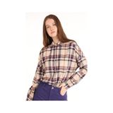 Colin's Colins Regular Fit Kareli Mor Kadın Uzun Kol Gömlek Cl1065058 Mor