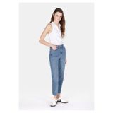 Colin's Mom Fit Yüksel Bel Daralan Paça Fermuarlı Dark İndigo Kadın Denim Jean Pantolon