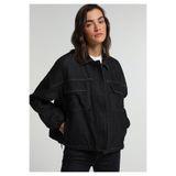 Colin's Oversize Fit Fermuarlı Astarlı Kadın Dark İndigo Denim Ceket