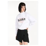 Colin's Regular Fit Baskılı Crop Beyaz Kadın Sweatshirt