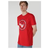 Colins Regular Fit Bisiklet Yaka Baskılı Kırmızı Erkek Kısa Kol Tişört