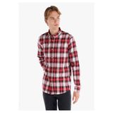 Colin's Regular Fit Shirt Neck Cepli Ekoseli Erkek Kirmizi Uzun Kol Gömlek