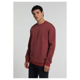 Colin's Relaxed Fit Yuvarlak Yaka Çizgili Erkek Kirmizi Sweatshirt