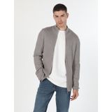 Colin's Slim Fit Dar Kesim Fermuarlı Gri Erkek Hırka CL1055784_Q1.V2_BME bej