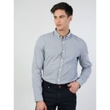 Colin's Slim Fit Shirt Neck Erkek Mavi Uzun Kol Gömlek