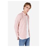 Colin's Slim Fit Shirt Neck Kareli Erkek Turuncu Uzun Kol Gömlek