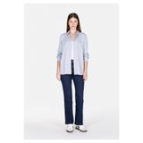 Colin's Viskozlu Regular Fit Shirt Neck Düz Kadın Mavi Roll-up Gömlek