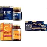 Collagen 30 Saşe 10000 Mg + Zinc (Çinko) 100 Tablet + C Vitamini 30 Tablet