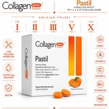 Collagen Forte Platinum 5 Tip Kolajen Pastil 2000MG x 30 Emilebilen Tablet, Biotin, Vitamin A, C, B12, Portakal Aromalı