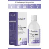 Collagen Forte Platinum Collagen Shot 500ml, 5 Tip Sıvı Kolajen, Biotin, Vitamin B12, C Vitamini, Bakır, Retinol & Çinko