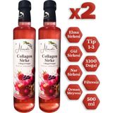Collagen (Kolajen) Sirke Doğal Fermantasyon 500 ml - Katkısız Içilebilir x2 Adet - 1 lt