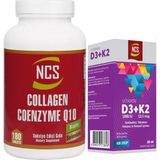 Collagen Kollajen Koenzim Coenzyme Q10 180 Tablet+Vitamin D3 K2 20 Ml