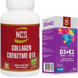 Collagen Kollajen Koenzim Coenzyme Q10 90 Tablet+Vitamin D3 K2 20 ml