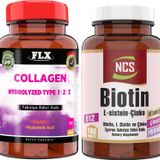 Collagen Kollajen Tip 1-2-3 Hyaluronik Asit Vitamin C 60 Tablet+Biotin 180 Tablet