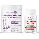 Collagen Soft 2'li Set %100 Hidrolize Kolajen Peptitler Biotin ve 15 Amino Asit Içeren Gıda Takviyesi 50 Günlük & Tip 1, 3 Kolajen Biotin 60 Tablet