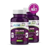 Collagen + Spirulina Tablet Takviye Edici Gıda - 1260 Mg 60 Tablet - (Kolajen Tip 1 2 3) (2 Adet)