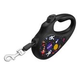 Collar Waudog Nasa Desenli 25 kg 5 mt Siyah Geri Çekilebilir Köpek Gezdirme Tasması