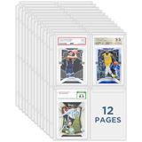 CollectHall Sınıflandırılmış Kart Kılıfları, Depolama ve Ekran için PSA Dereceli Kart Döşeme Ciltleyici Sayfaları, PSA, BGS, CGC Dereceli Spor Kartları ve Tek Dokunuşla Manyetik Kart Tutucuları ile