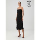 collection siyah ışlemeli midi ıpek kokteyl elbise - 34