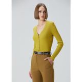 collection yeşil ribli koton hırka - S