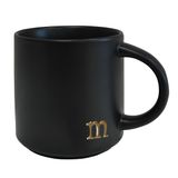 COLLECTIVE HOME - Siyah Monogram Seramik Kupalar, 15oz Altın İlk Kahve Fincanları, Zarif Alfabe Çay Kupaları, Hediye Kutulu Kişiselleştirilmiş Cadılar Bayramı Kupası, Ofis ve Ev Dekoru için Mükemmel