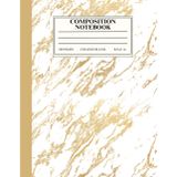 College Ruled Composition Notebook: Golden Marble: Aesthetic 8.5 x 11 Lined Journal with 100 Pages | Elegant Slate Marble Design for School, College ... for Writing, Journaling, and Cute Notes