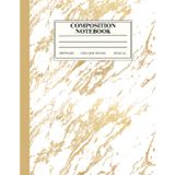 College Ruled Composition Notebook: Golden Marble: Aesthetic 8.5 x 11 Lined Journal with 200 Pages | Elegant Slate Marble Design for School, College ... for Writing, Journaling, and Cute Notes