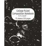 College Ruled Notebook – Coal Black by Pink Joy Press: 7.5” x 9.25” | 75 Sheets | 150 Pages | Matte Finish | Perfect for School, Work, Journaling, and Everyday Notes