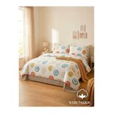 CollessiaHome %100 Pamuk Ranforce Çift Kişilik Lastikli Nevresim Takımı - Modern Spiral