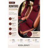 COLONY Premium Petek Dokulu Oto Koltuk Minderi Ön + Arka Takım Ortopedik Bel Destekli Hava Alan Kaymaz Taban Universal