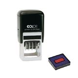 COLOP Q24 TARİH KAŞE(TR) SİYAH KASA MAVİ/KIRMIZI KEÇE - 24X24MM