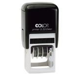 COLOP Q30 TARİH KAŞE SİYAH KASA MAVİ/KIRMIZI KEÇE - 30X30MM