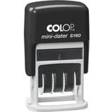 Colop S160 Mini Tarih Kaşe(Tr) Siyah Kasa Mavi Keçe Türkçe - 12X25mm