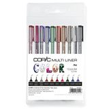 Color, 10 adet kalem, 10 farklı renkte, çizgi kalınlığı 0,3 mm, su ve alkole dayanıklı pigment mürekkepli çizim kalemleri, eskiz, illüstrasyonlar ve dış çizgiler için