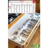 color house 11'li Set Modüler Mutfaklarda Çekmece Içi Kaşıklık Organizer Düzenleyici Şeffaf
