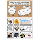 color house 12 Adet Organizer Çekmece İçi Düzenleyici Kutu Mutfak Ofis Takı Alet Edevat Araç Gereç Kutusu