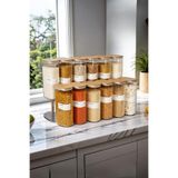 color house 12'li Borosilikat Cam Bakliyat Kavanoz Vakumlu Doğal Bambu Kapak (1900 Ml) ve 66 Adet Etiket - B02 Kahverengi Tek Ebat