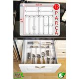 color house 12'li Set Modüler Kaşıklık Mutfak Çekmece İçi Modüler Organizer Şeffaf Clear Moduler Organizer
