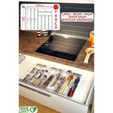 color house 13'lü Set Modüler Kaşıklık Organizer Çekmece Içi Şeffaf Düzenleyici Tahta Kaşık Drawer Organizer Şeffaf 49 x 59