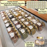 Color House 16 Adet Paşabahçe Home Made Luxury Baharatlık Cam Kavanoz Gold Kapaklı 300 cc (Stantlar Hariçtir) - Şeffaf - 300 ml