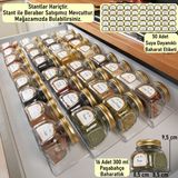 Color House 16 Adet Paşabahçe Home Made Luxury Cam Kavanoz Baharatlık Gold Kapaklı 300 ml (Stantları Hariçtir ) - Şeffaf