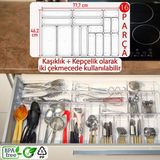 Color House 16'lı Set Modüler Kepçelik ve Kaşıklık Çekmece Içi Düzenleyici Şeffaf Clear Mutfak Çatal Bıçak Kaşık Organizer