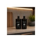 color house 2 adet 750 ml Siyah Renk Cam Yağdanlık - Damlatmaz Tıpa Kapak ( Paslanmaz Çelik ) Siyah Etiket