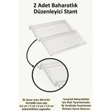 color house 2 Adet Çekmece Içi Baharatlık Düzenleyici Stant 31,1*13 cm (Yuvarlak Kavanozlara Özel Tasarım) Z310