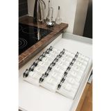 color house 21 Adet Çelik Kapaklı Baharatlık Borosilikat (CAM) 300ml Kavanoz 6 Adet Stoplu Pleksi Stant (Beyaz) Tek Ebat