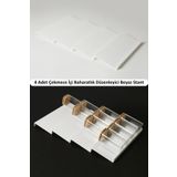 color house 4 Adet Çekmece Içi Baharatlık Düzenleyici Stant Mutfak Dolap Içi Organizer ( Beyaz Renk ) Z305